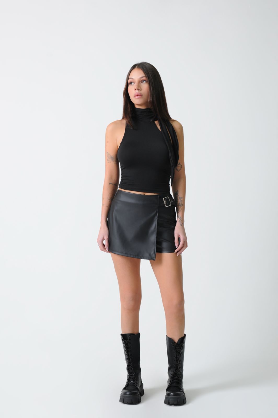 TOP MODAL CUELLO POLERA Y LAZO