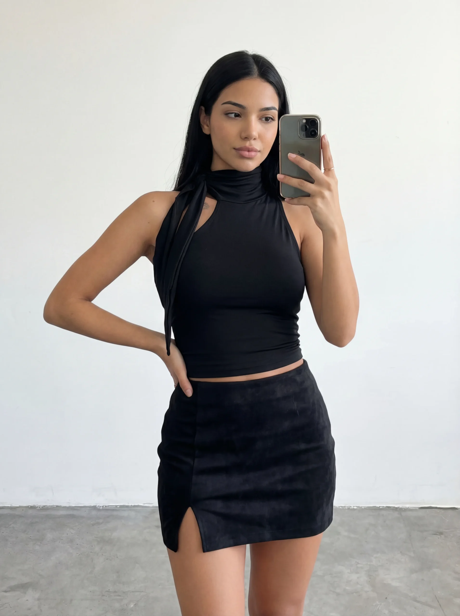 TOP MODAL CUELLO POLERA Y LAZO