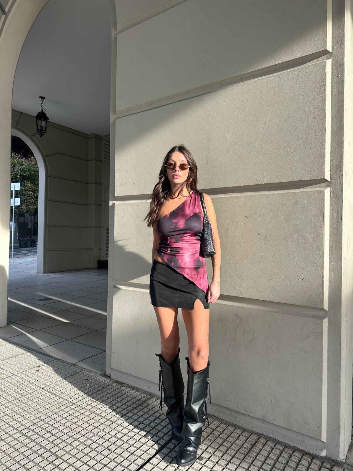 POLLERA CUERINA GAMUZADA
