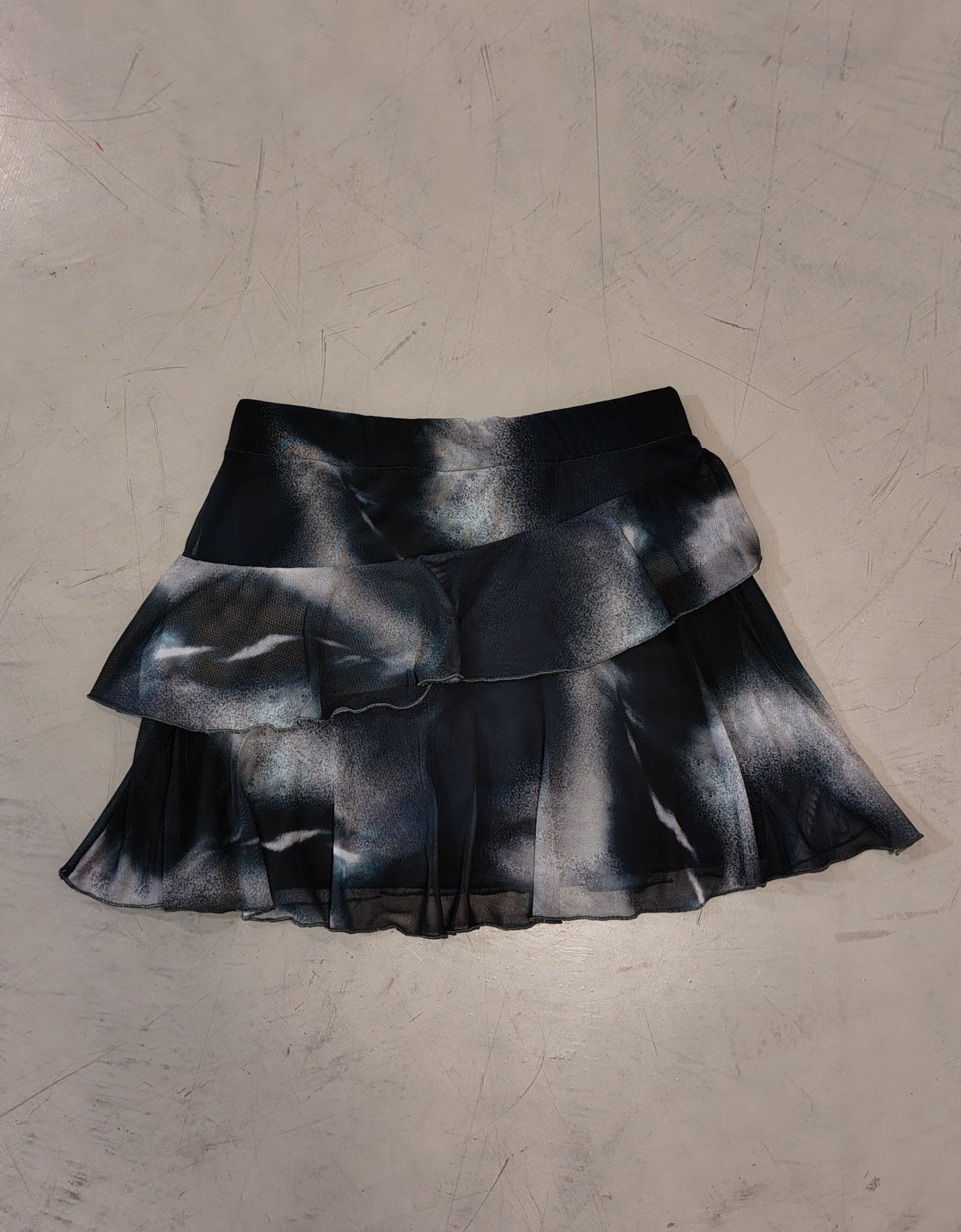 POLLERA TUL ESTAMPADA VOLADO