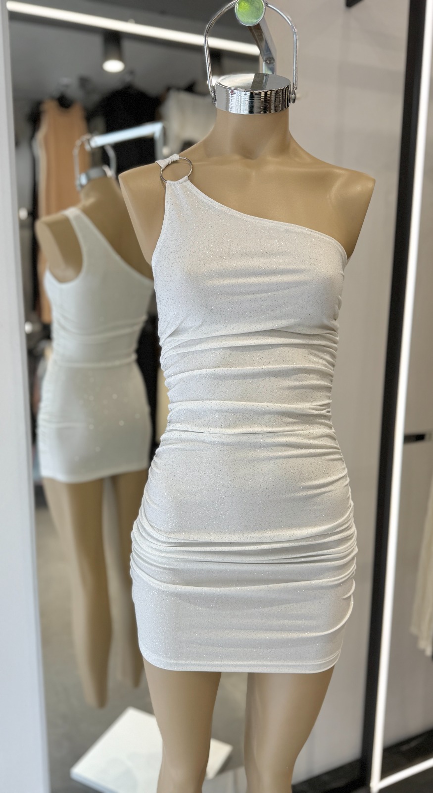 VESTIDO MICROFIBRA GLITTER IRREGULAR ARO