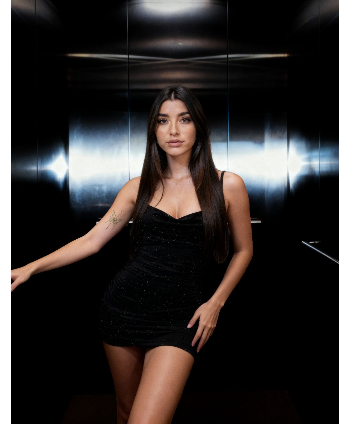 VESTIDO MICROFIBRA GLITTER BUCHE Y ELASTICOS COSTADO