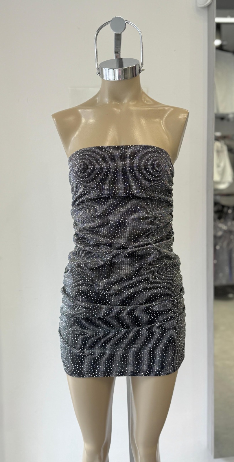 VESTIDO STRASS STRAPLESS ELASTICOS