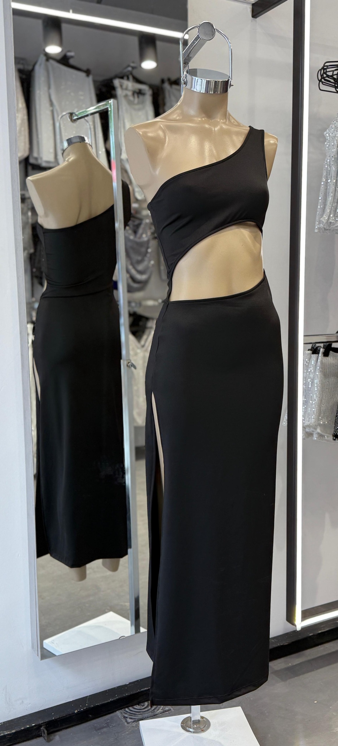 VESTIDO MICROFIBRA LARGO IRREGULAR TAJO