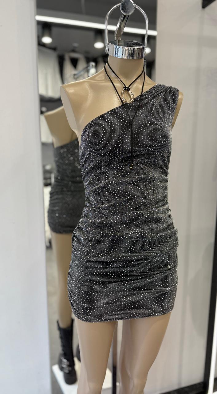 VESTIDO STRASS IRREGULAR