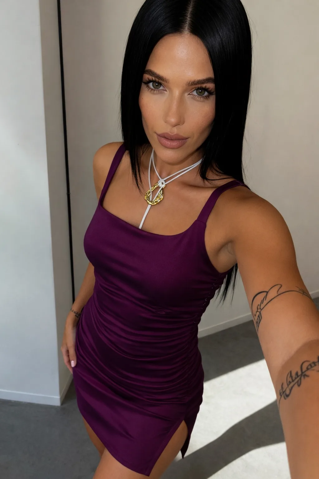 VESTIDO MICROFIBRA BRETEL ANCHO FRUNCE Y TAJO