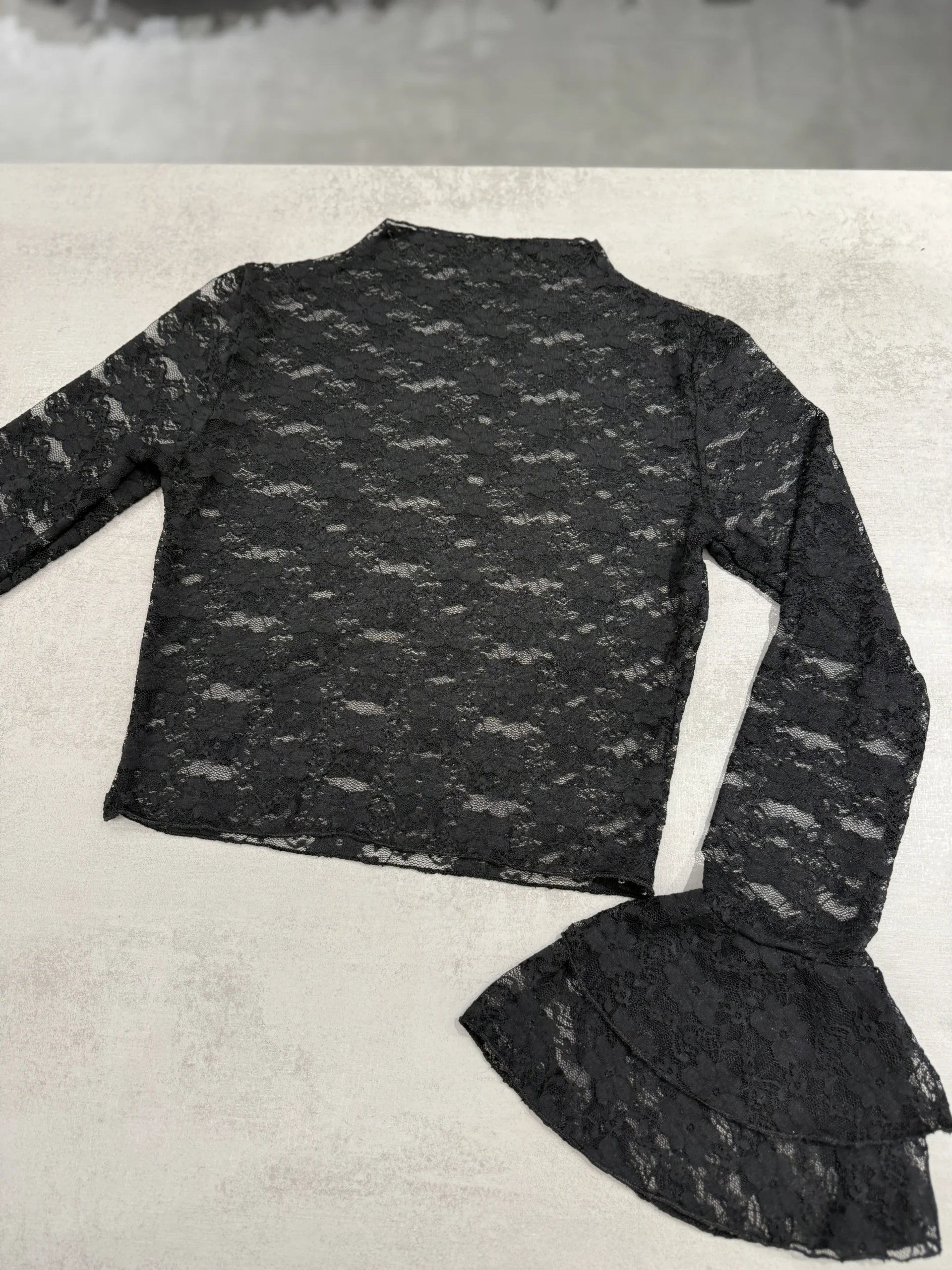 MANGA ENCAJE DOBLE VOLADO