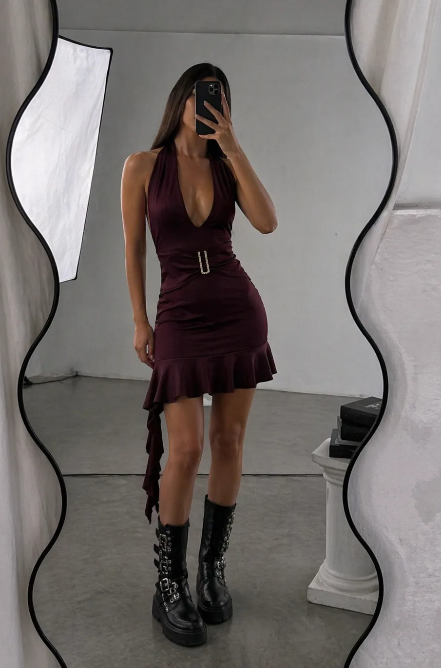 VESTIDO MICROFIBRA PICO ''U''