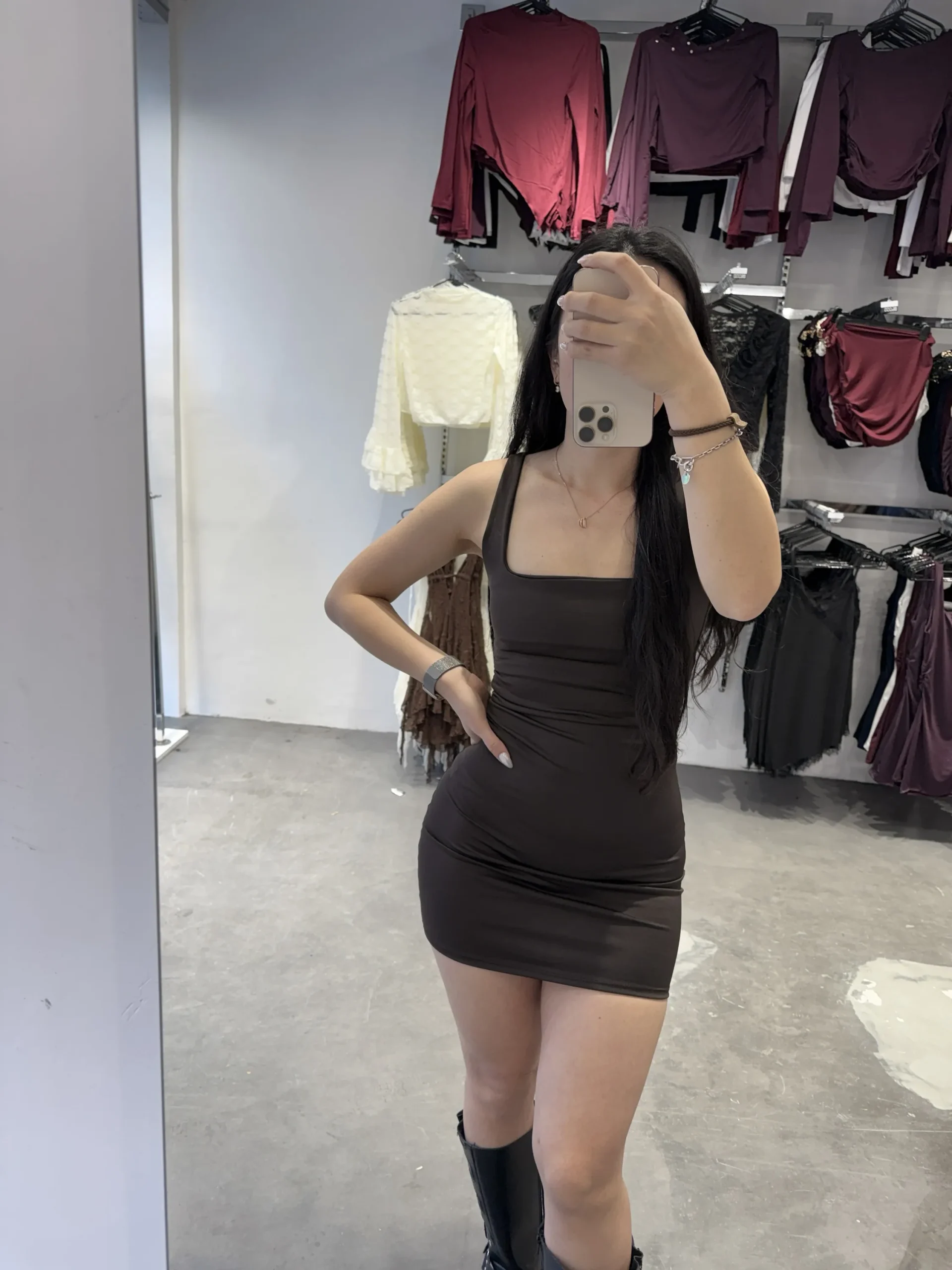 Alternative view of VESTIDO MICROFIBRA ESCOTE CUADRADO