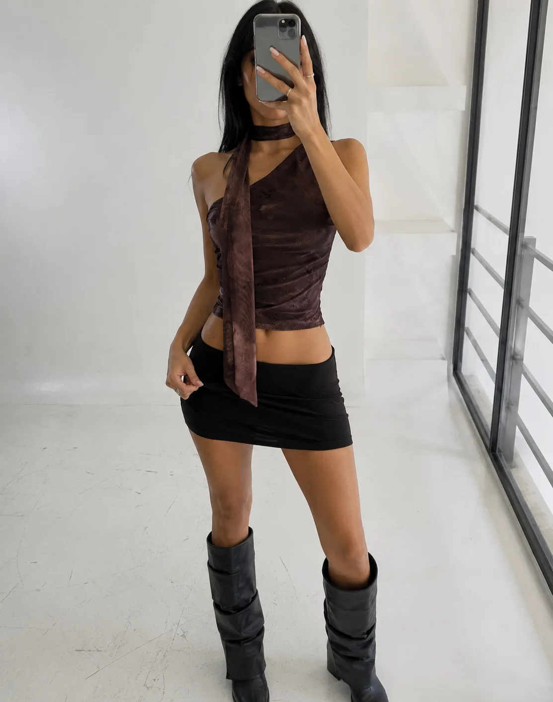 TOP TUL ESTAMPADO LAZO BUFANDA
