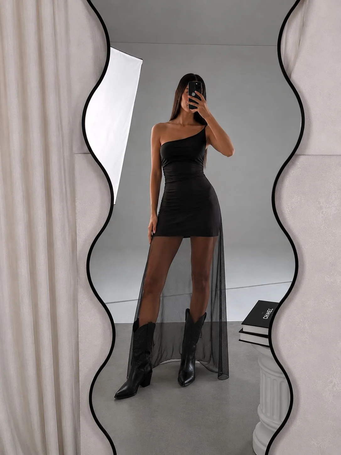 VESTIDO TUL LARGO IRREGULAR