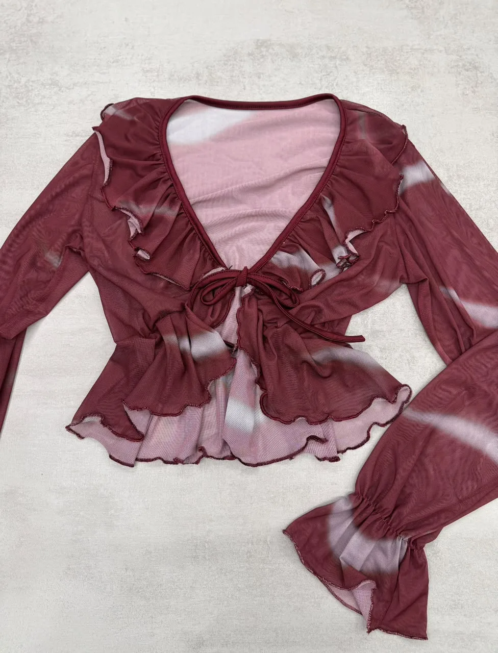 Alternative view of SACO TUL ESTAMPADO