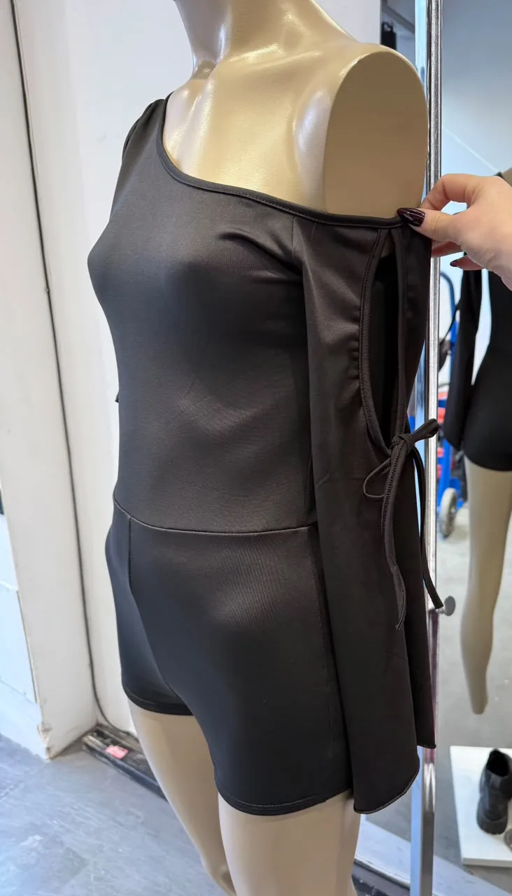 Alternative view of CATSUIT MICROFIBRA MANGA ABERTURA