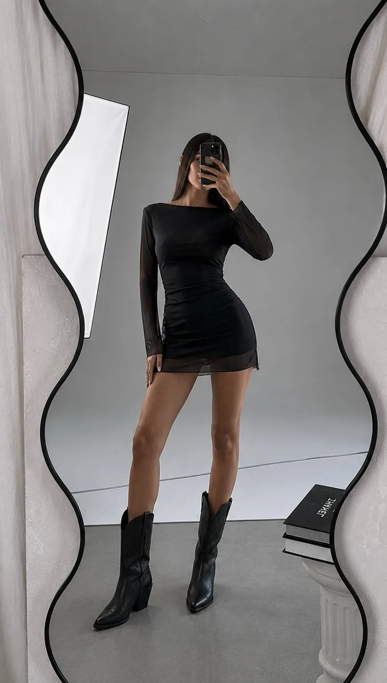 VESTIDO DE TUL MANGA