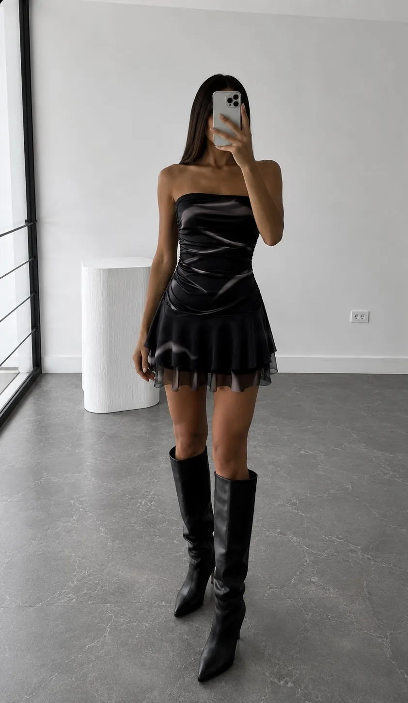 VESTIDO TUL ESTAMPADO VOLADO