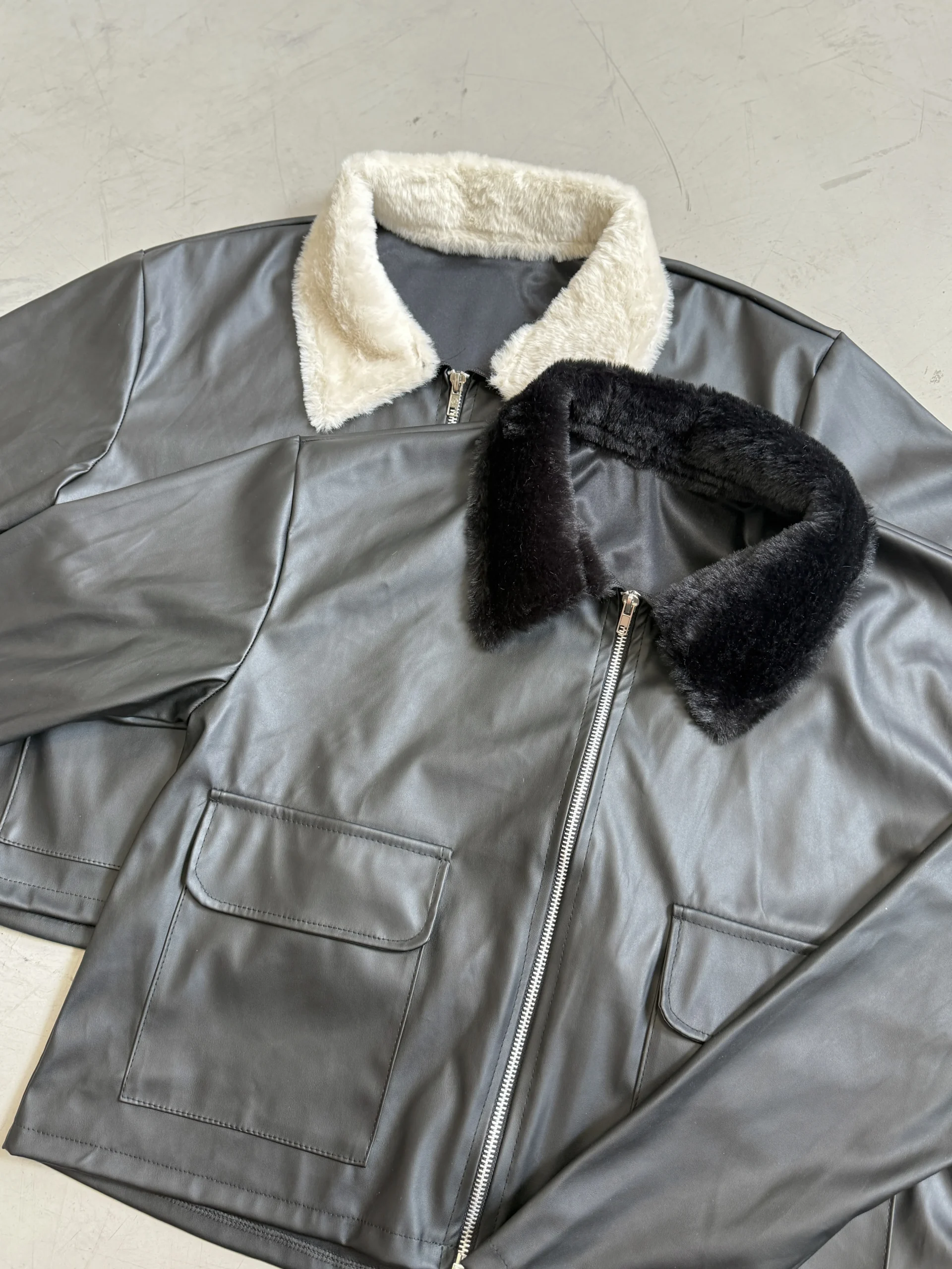 CAMPERA CUERINA CUELLO PIEL