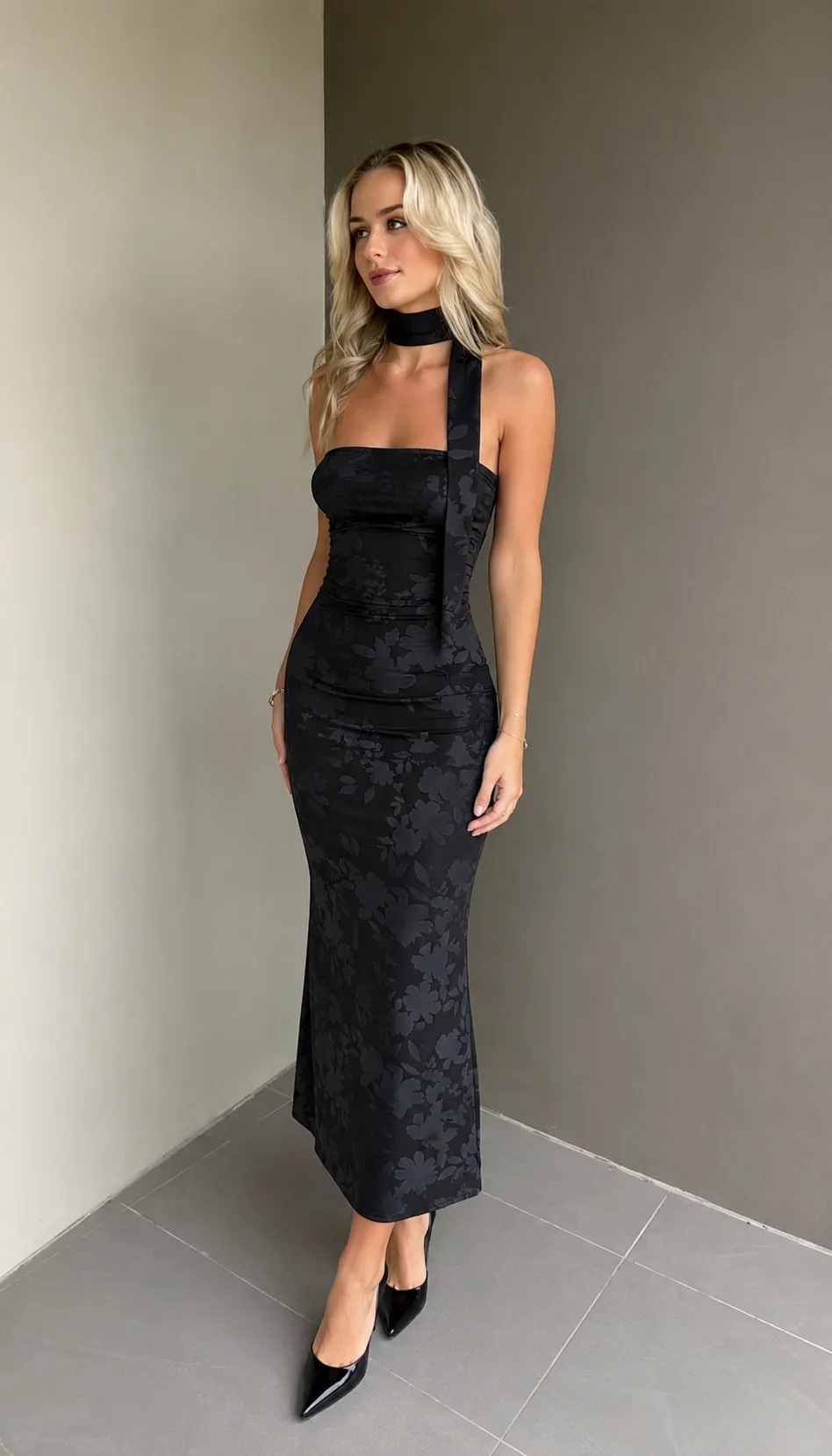 VESTIDO MICROFIBRA FLOREADO LARGO
