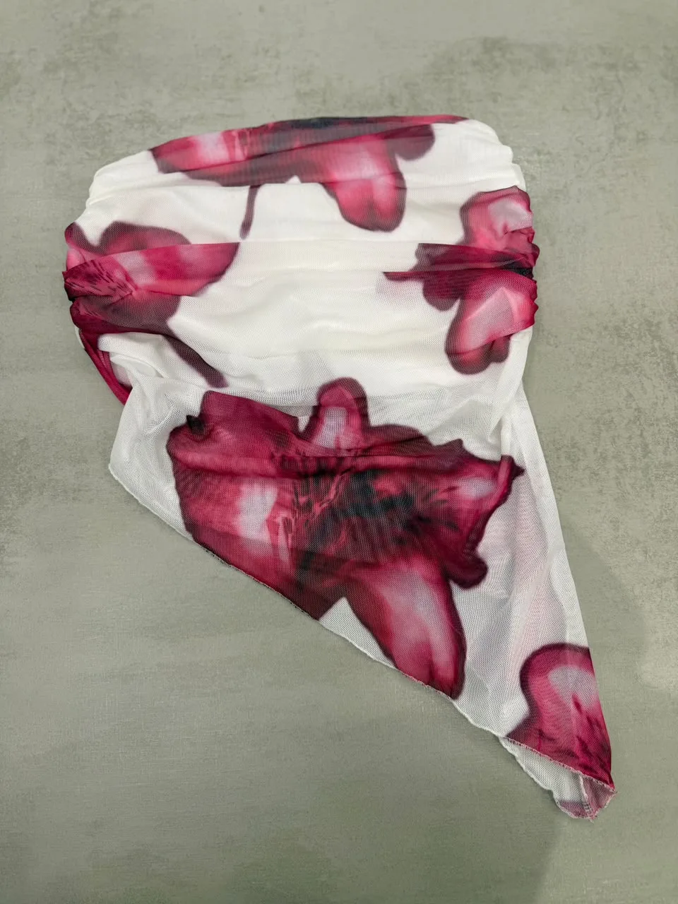 TOP TUL FLOREADO STRAPLESS