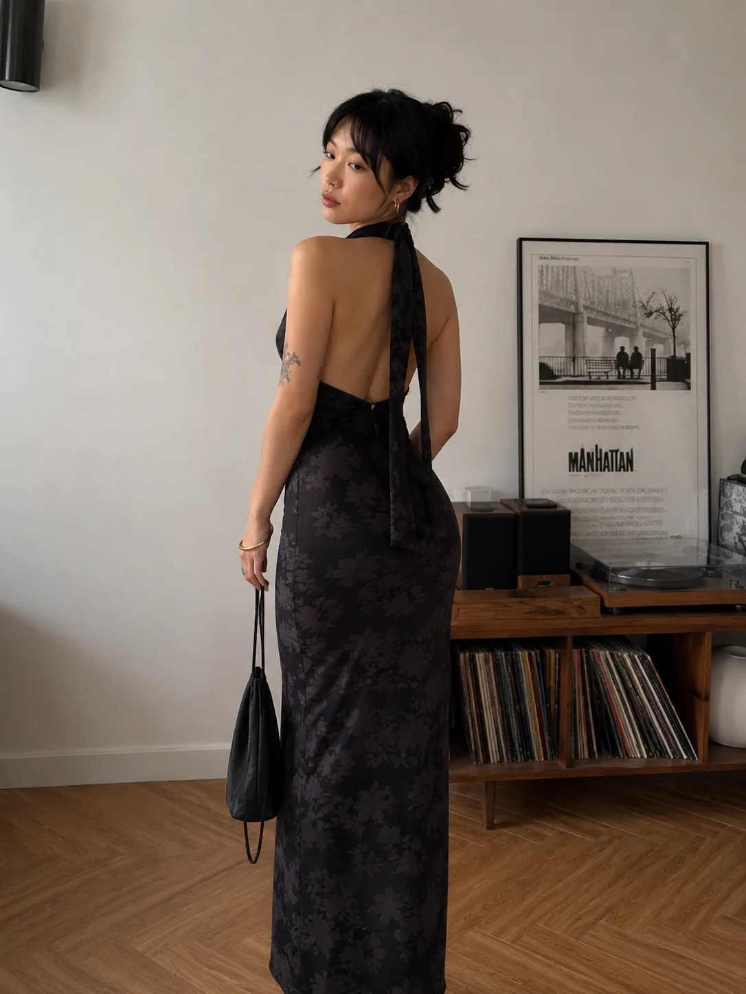 Alternative view of VESTIDO MICROFIBRA ASIATICO LARGO LAZO