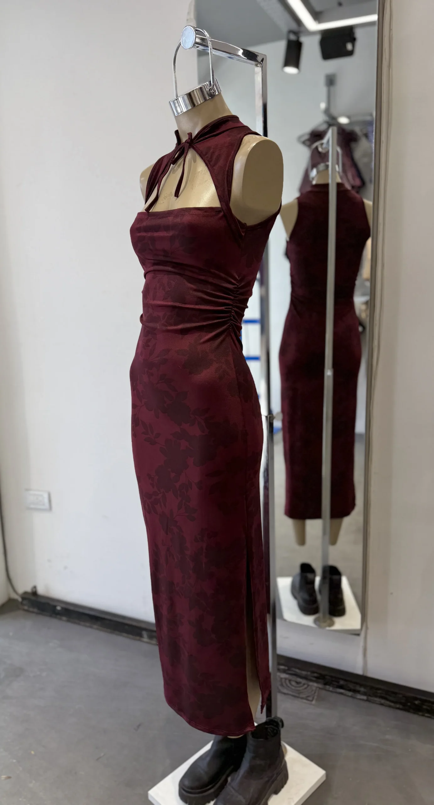 VESTIDO MICROFIBRA ASIATICO LARGO CUELLO - Imagen 5