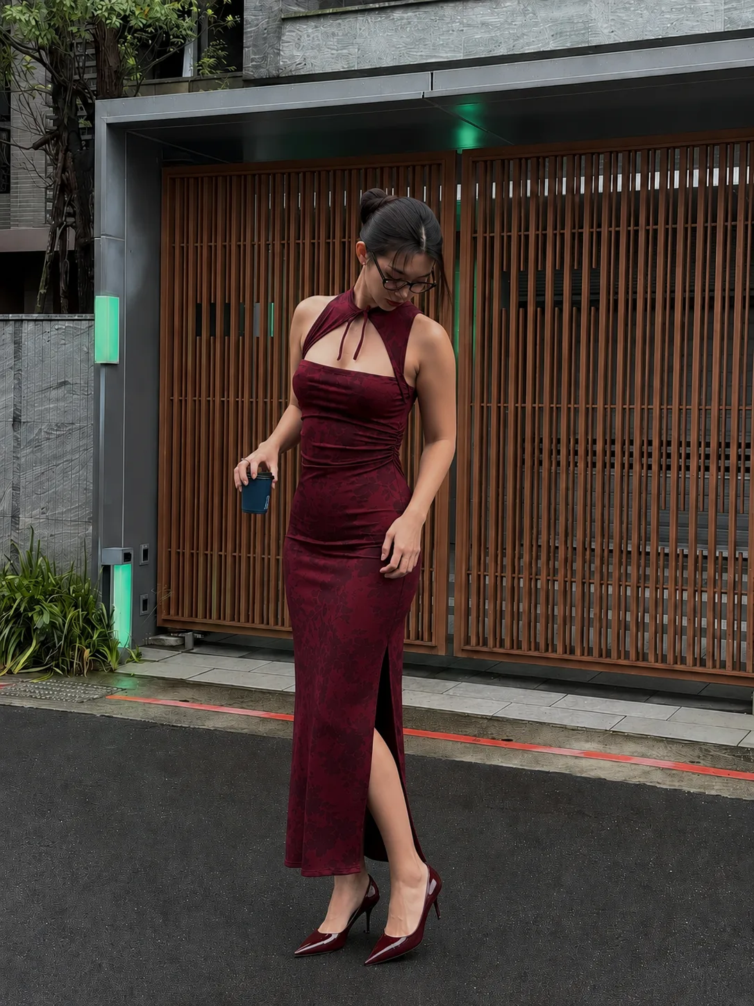 VESTIDO MICROFIBRA ASIATICO LARGO CUELLO