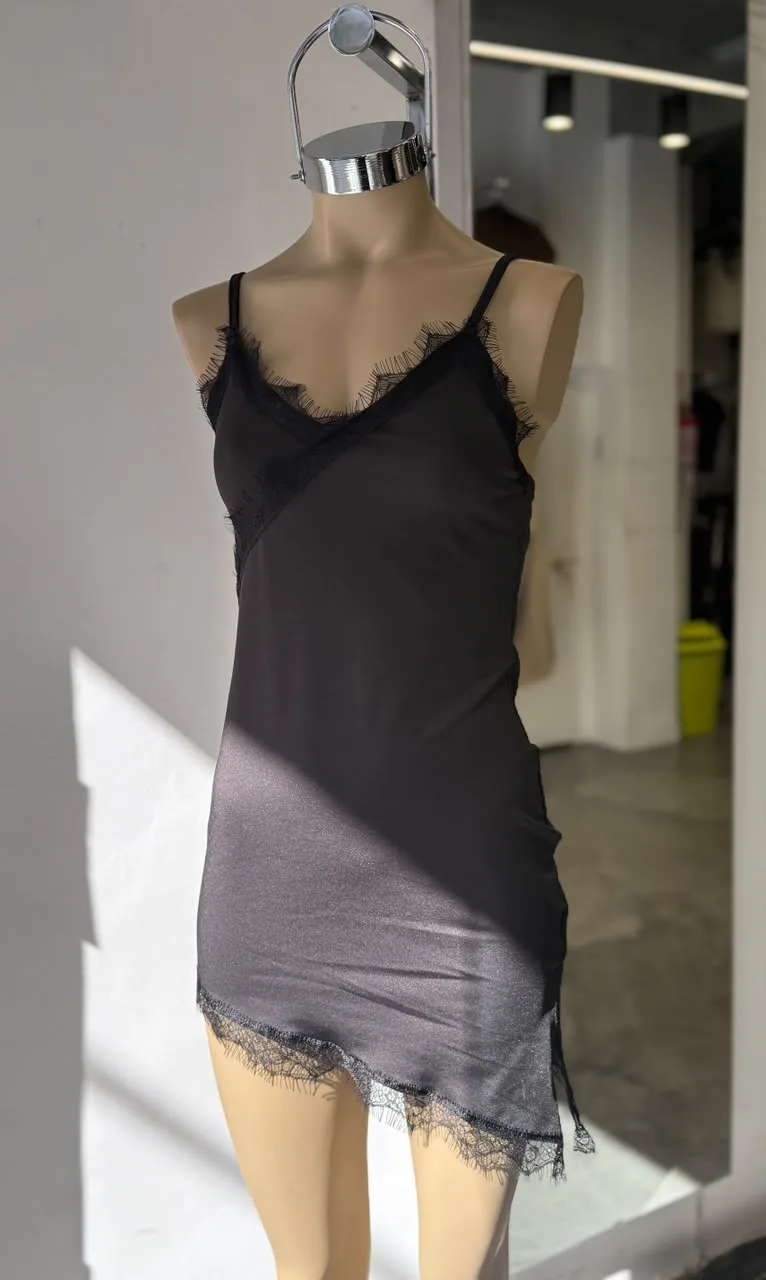 Alternative view of VESTIDO MICROFIBRA PUNTILLA
