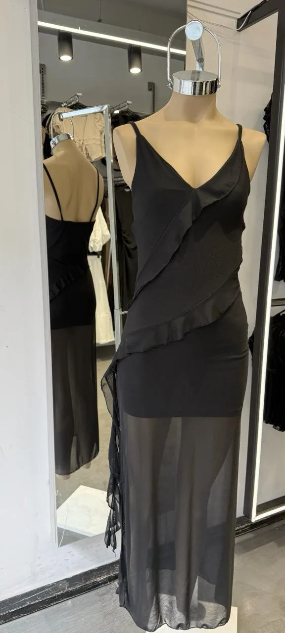 Alternative view of VESTIDO TUL LARGO VOLADOS