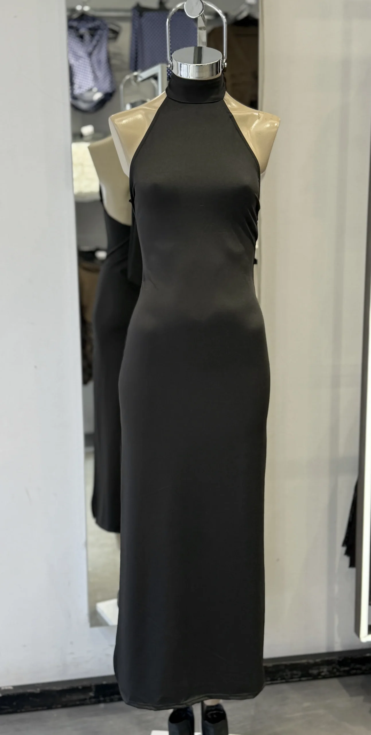 VESTIDO MICROFIBRA LARGO LAZO POLERITA - Imagen 5