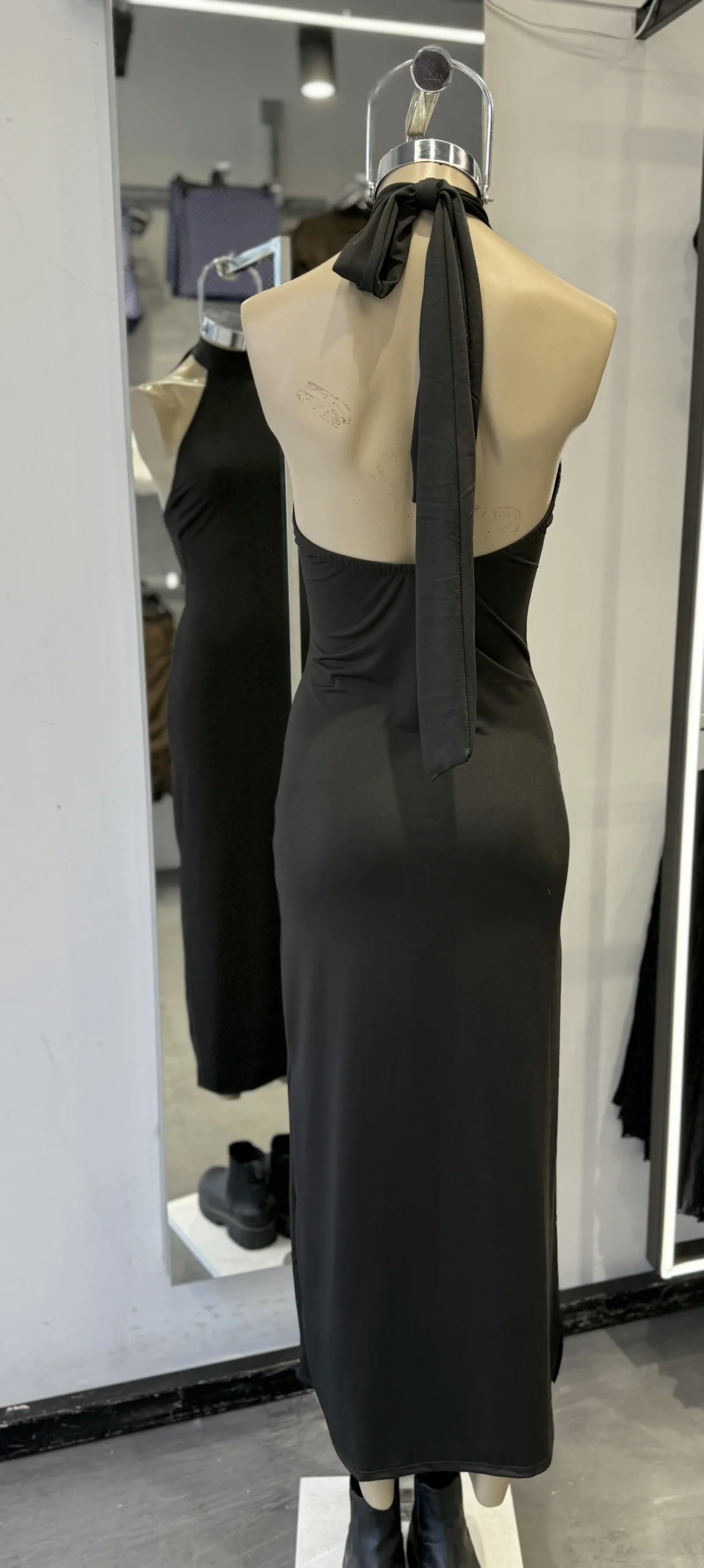 VESTIDO MICROFIBRA LARGO LAZO POLERITA - Imagen 6