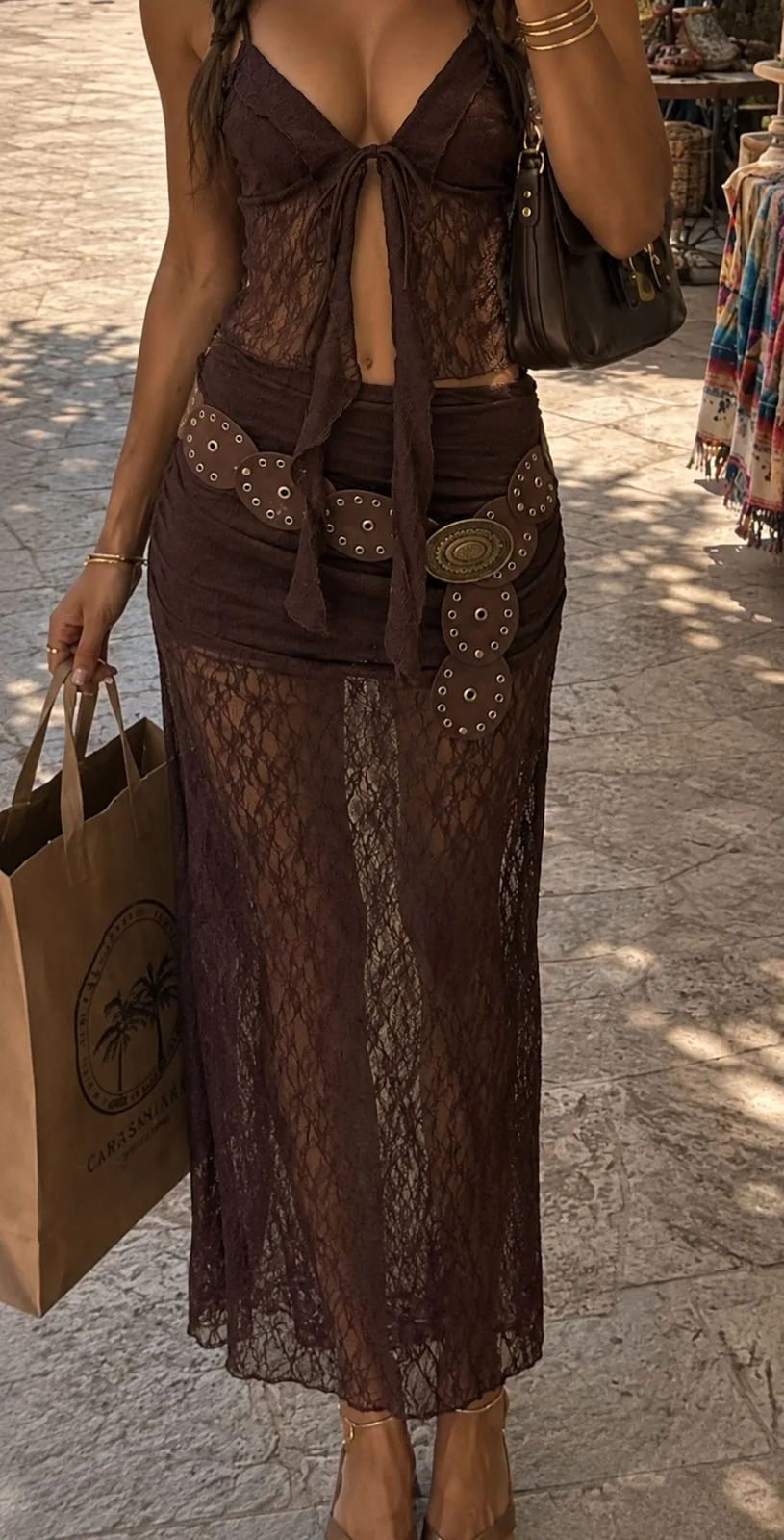 POLLERA ENCAJE LARGA
